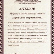 Attestato per la formazione