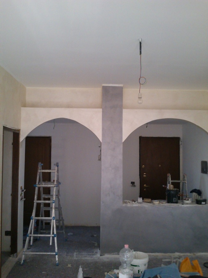 Foto: creazione di archi in cartongesso con finitura effetto perlage ... Archi in cartongesso