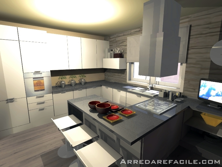 Foto: cucina con penisola snack di arredarefacile #109910 habitissimo Cucina a penisola