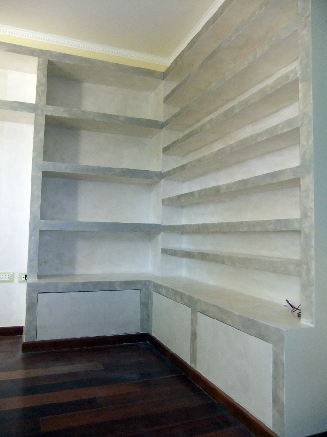 Libreria cartongesso con faretti: foto cassonetto in cartongesso ... Struttura mensole in cartongesso