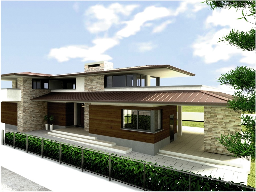 127 progetti ville unifamiliari moderne progetti 3d costruzione ... Progetti villette unifamiliari