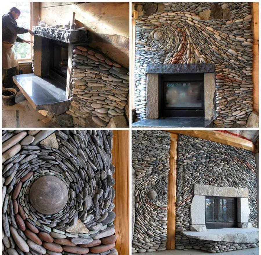 Foto: rivestimento parete camino in sasso di cicuto ivan a ...
