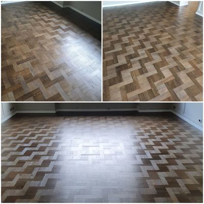 Colorazione parquet con anticatura