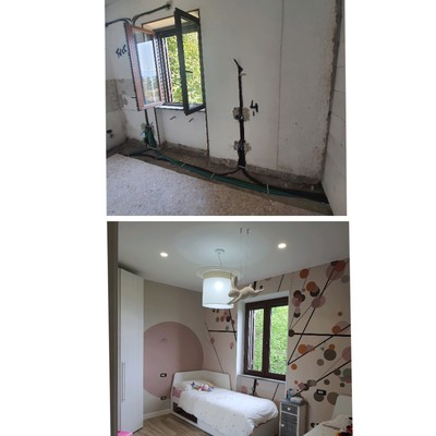 Realizzazione cameretta ex cucina con arredo incluso