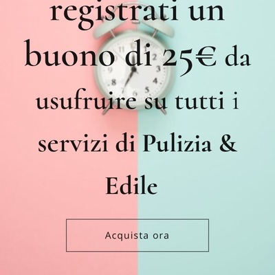 Buono di 25€ per i nuovi clienti che effettuato la registrazione nel nostro sito web