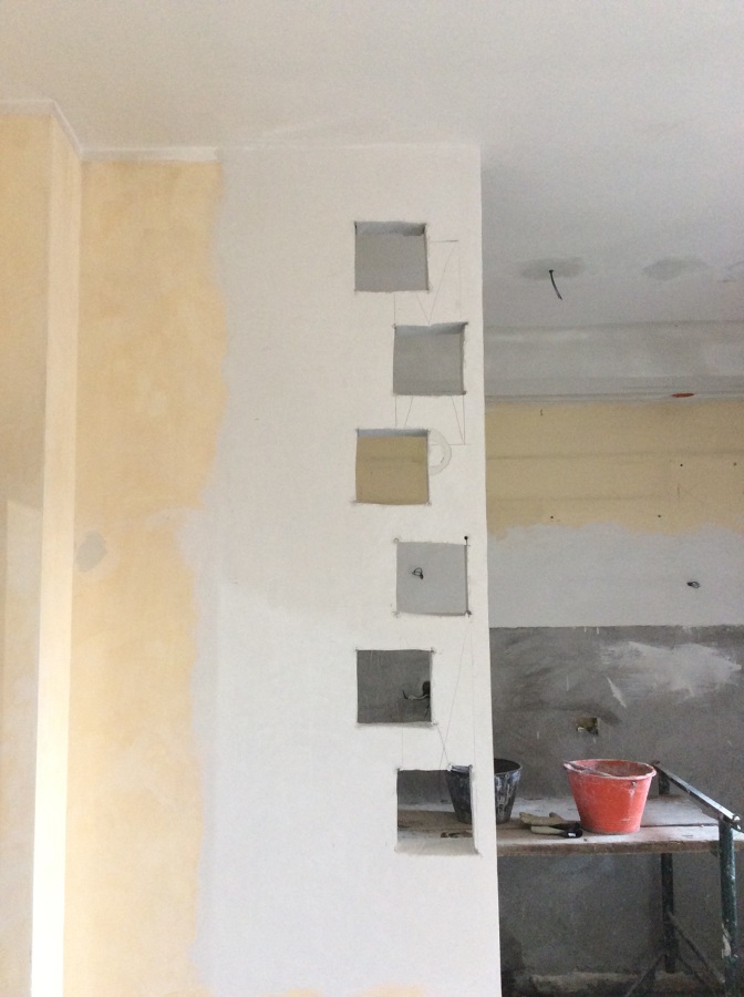Foto: installazione vetro cemento in parete gas beton di d&p ... Parete doccia vetrocemento