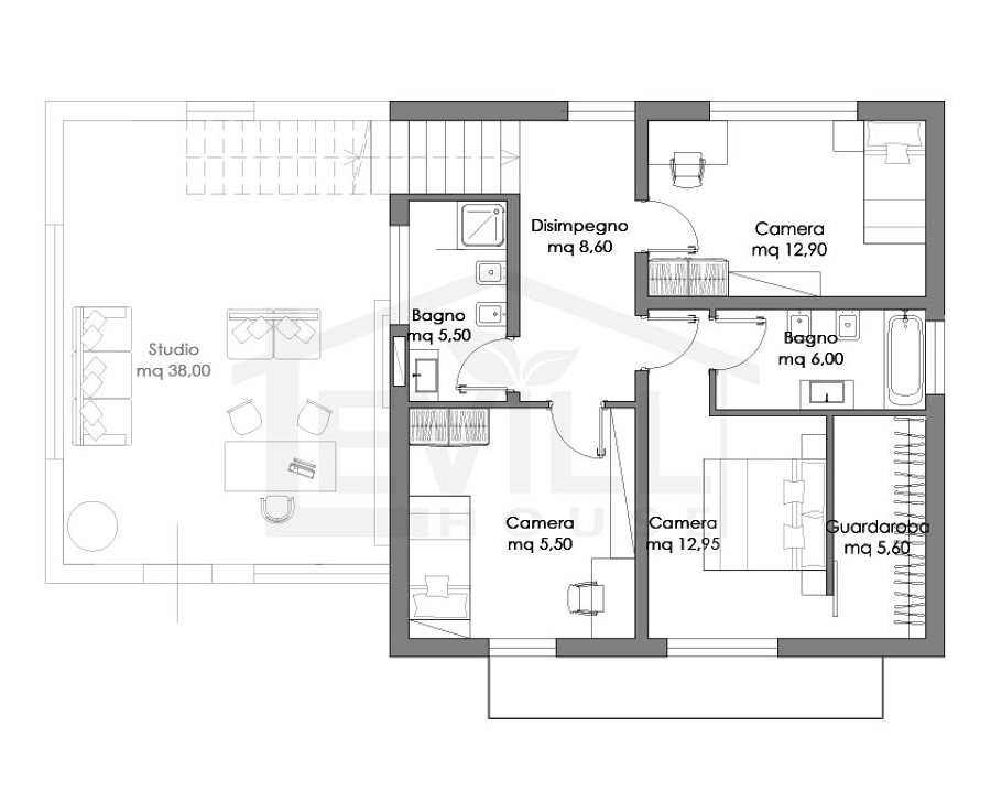 50 mq. latest planimetria bilocale mq with 50 mq. great bilolocale ... Progetto casa 50 mq