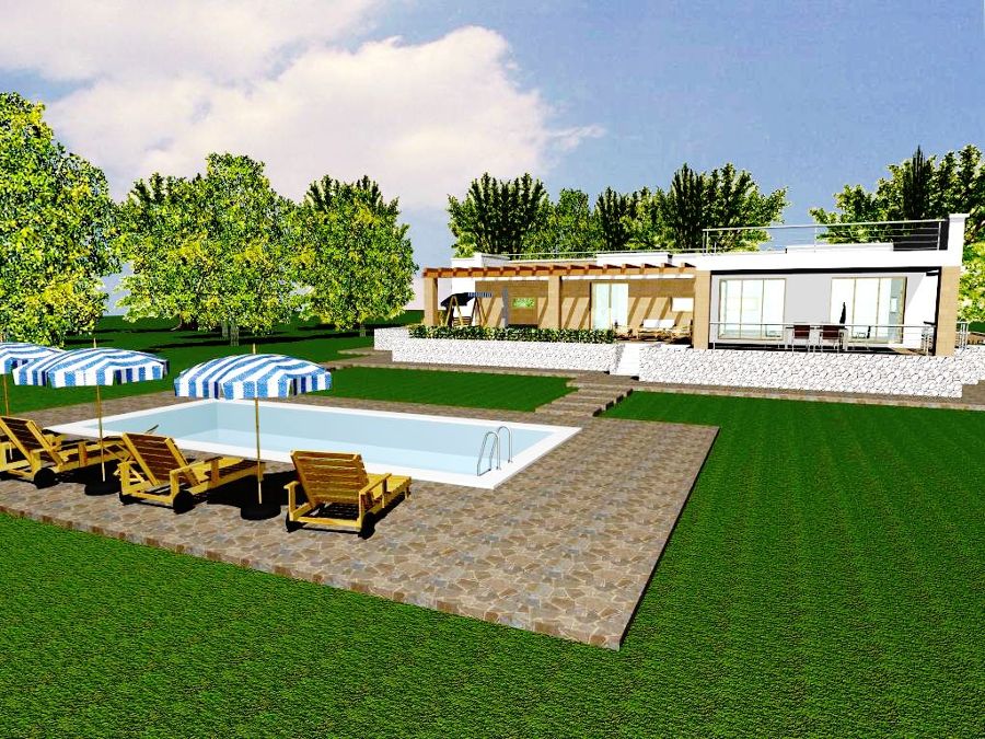 Foto: progetto e costruzione di villa con piscina in puglia di ... Case moderne con piscina