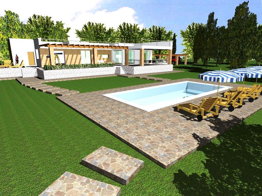Foto: progetto e costruzione di villa con piscina in puglia di ... Costruzione piscine milano