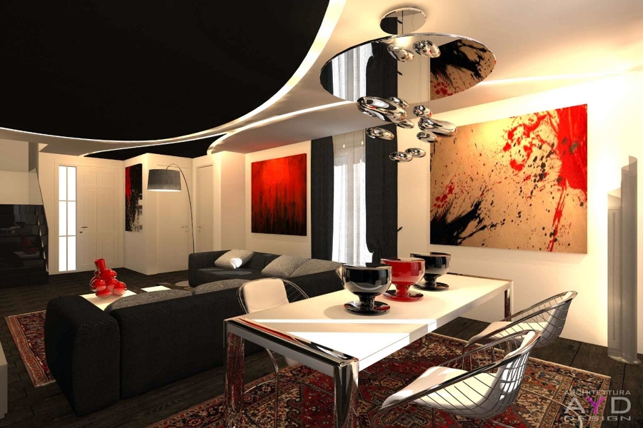 Foto: progetto sala da pranzo studio ayd torino di architetto luca ... Progettazione interni torino