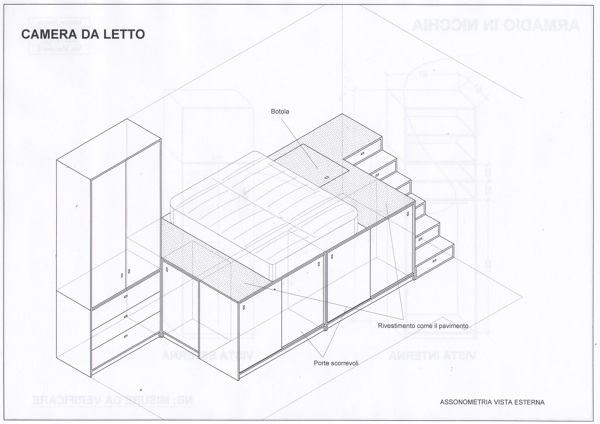 Foto: progetto camera da letto di falegnameria felix a trieste ... Progetto camera da letto