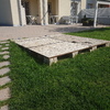 Piattaforma 3.5x3.5mt in giardino per posa piscina esterna