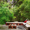 Divano da giardino con legni di recupero (pallets)