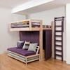 Letto matrimoniale in legno con soppalco