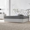 Letto con spalliera in pelle